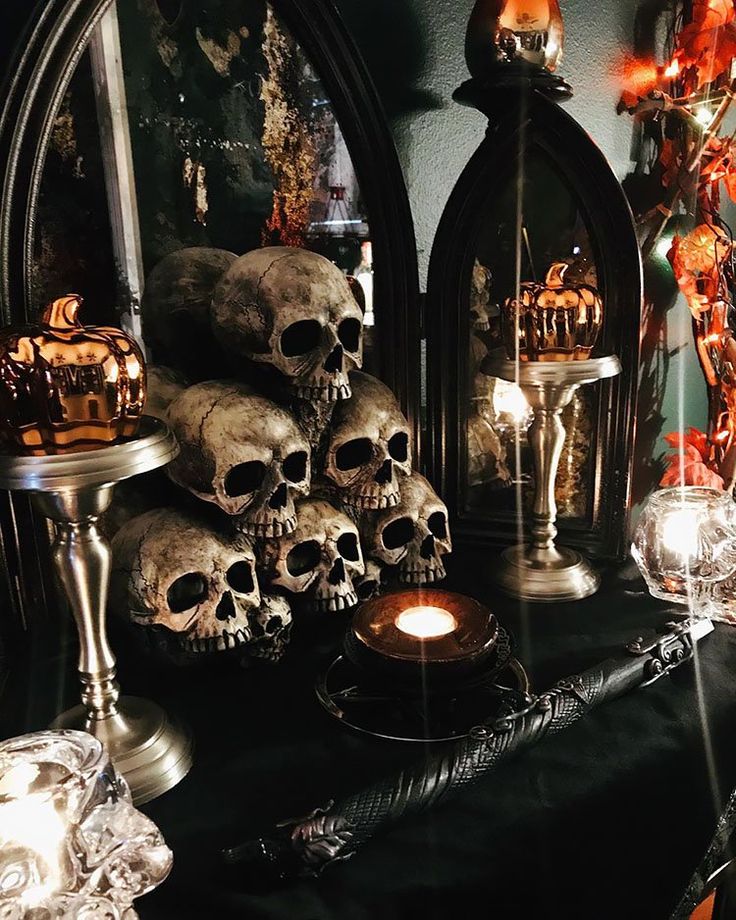 Candles and Skull